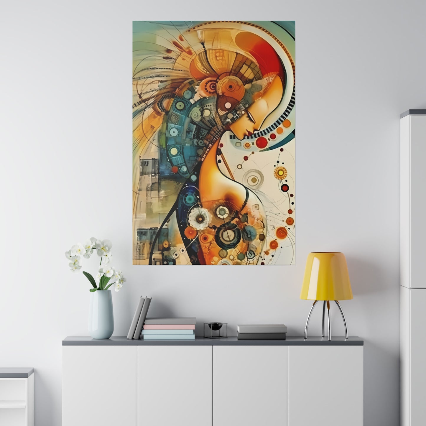 Nature's Elegance: Fibonacci Inspired Beauty - Canvas Art Celebrating Womanhood, Stretch Canvas Modern Wall Art