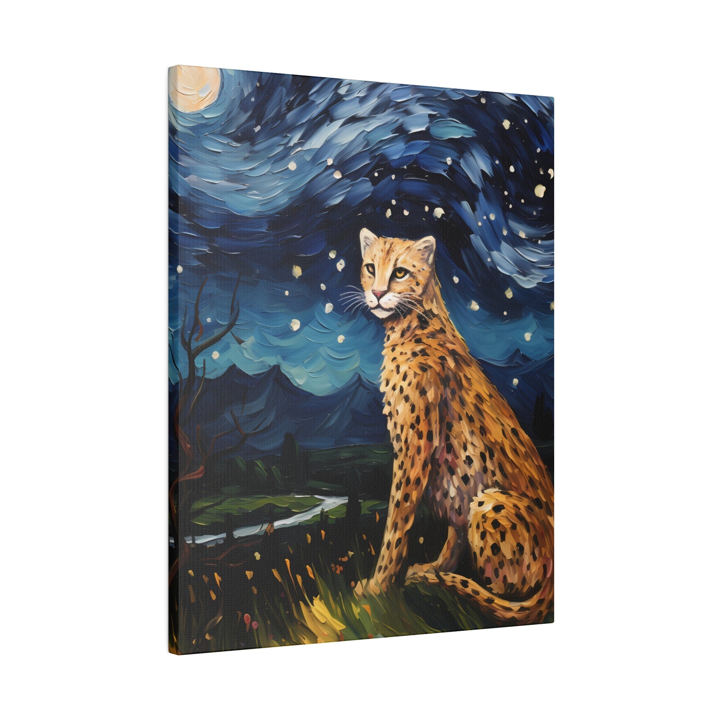 Starry Night Reimagined: Eco-Friendly Van Gogh-Style Canvas, Van Gogh Style Wall Art Starry Night Oil Painting on Stretched Canvas