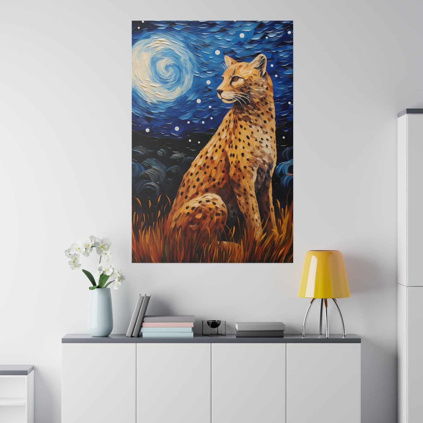 Starry Night Reimagined: Eco-Friendly Van Gogh-Style Canvas, Van Gogh Style Wall Art Starry Night Oil Painting on Stretched Canvas