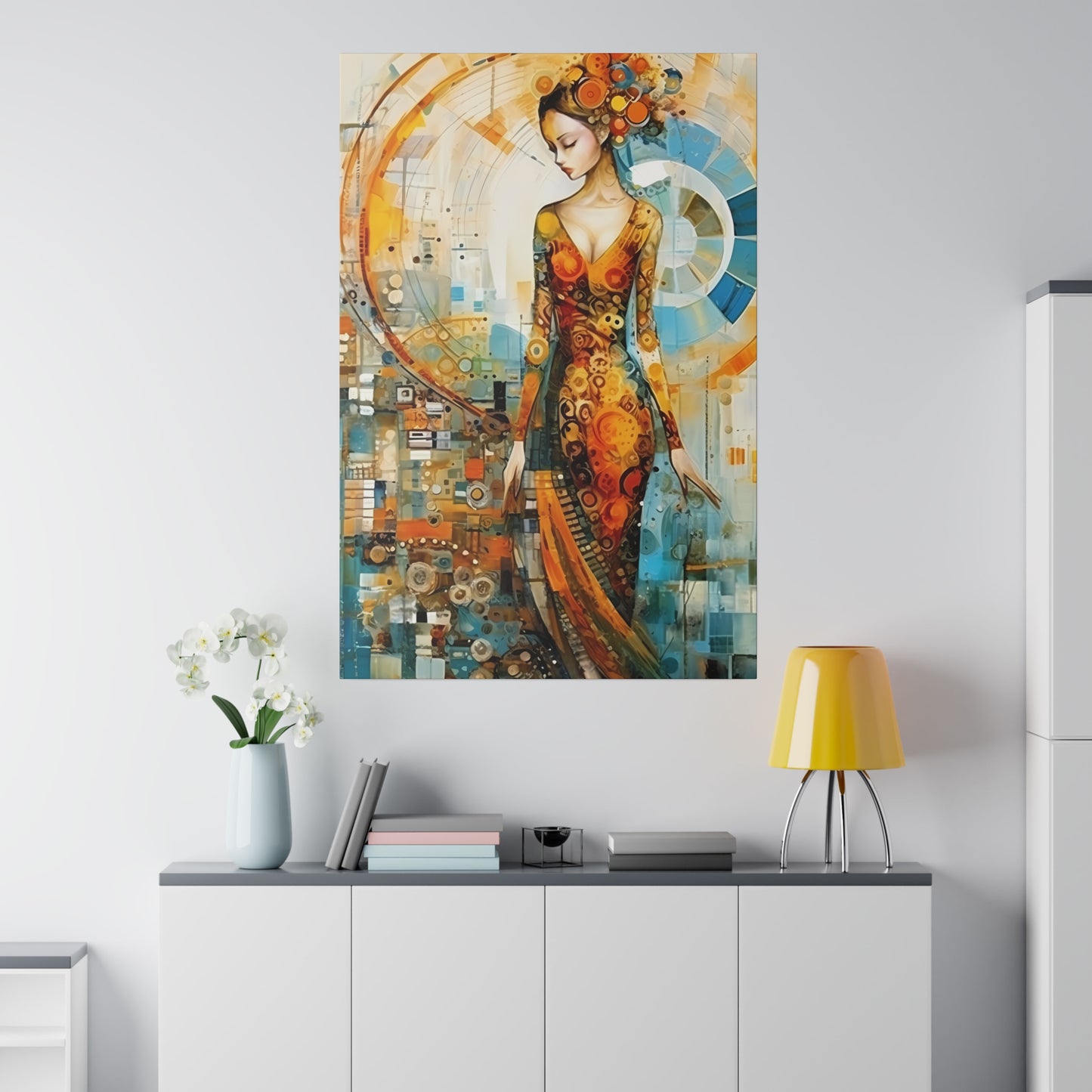 Nature's Elegance: Fibonacci Inspired Beauty - Canvas Art Celebrating Womanhood, Stretch Canvas Modern Wall Art