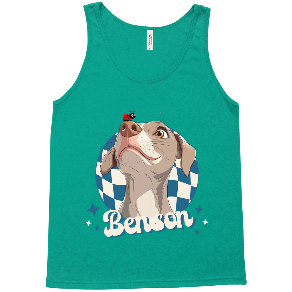 Bella + Canvas 3480 Unisex Jersey Tank – Whimsical Animal & Insect Portrait.