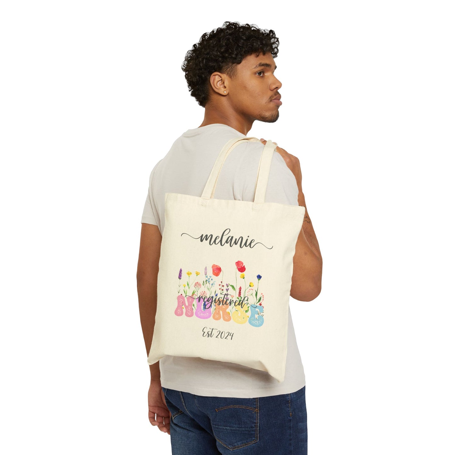 Personalized, Customized, Cotton Canvas Nurse Tote Bags - Customizable with your Speciality, Stylish and durable, Gift for Medical Profession