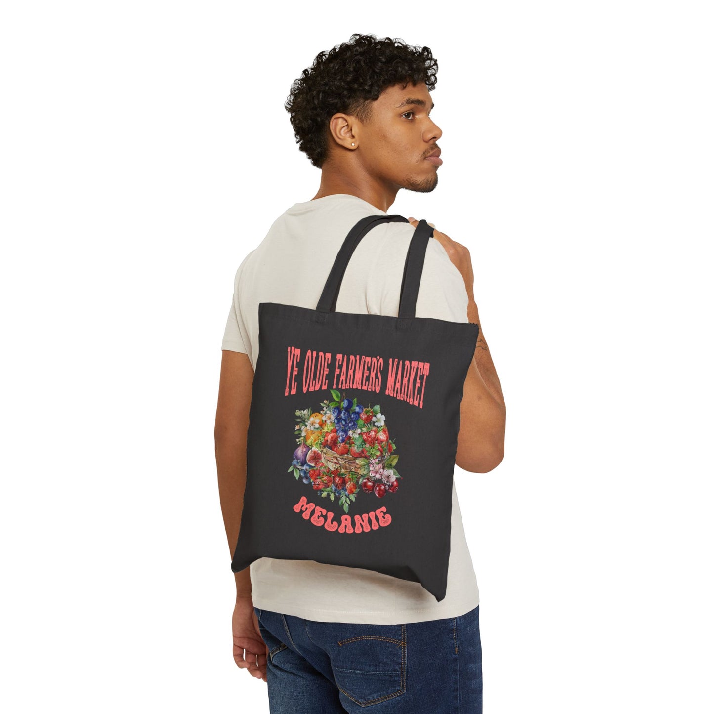 Personalized Cotton Canvas Ye Olde Farmer's Market Tote Bags - Durable, Stylish and Customizable!  Gift for friend, family or co-worker.