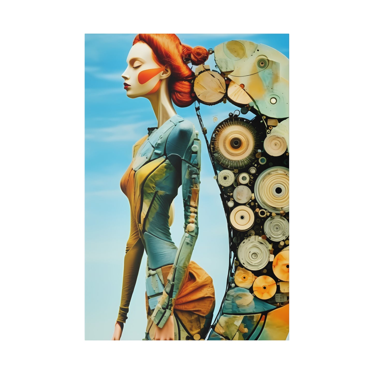 Nature's Elegance: Fibonacci Inspired Beauty - Canvas Art Celebrating Womanhood, Stretch Canvas Modern Wall Art