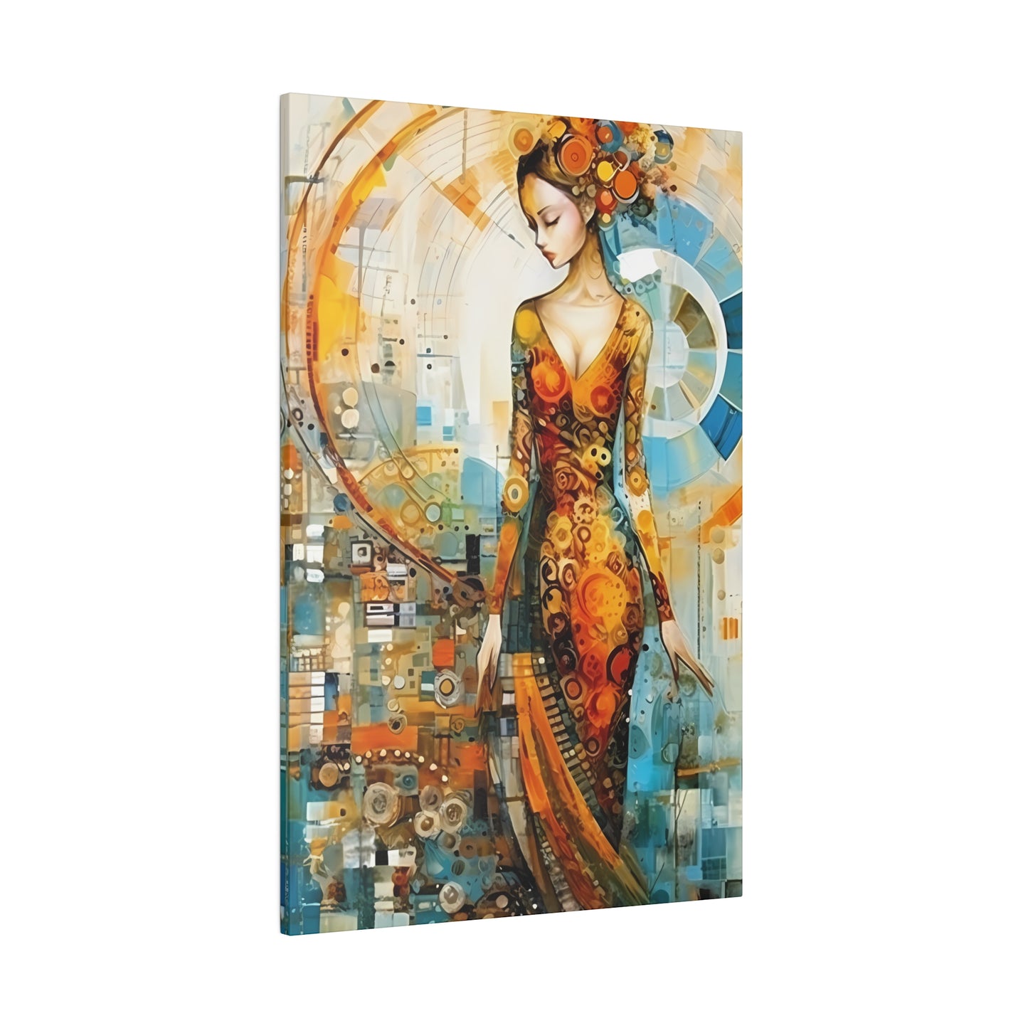 Nature's Elegance: Fibonacci Inspired Beauty - Canvas Art Celebrating Womanhood, Stretch Canvas Modern Wall Art