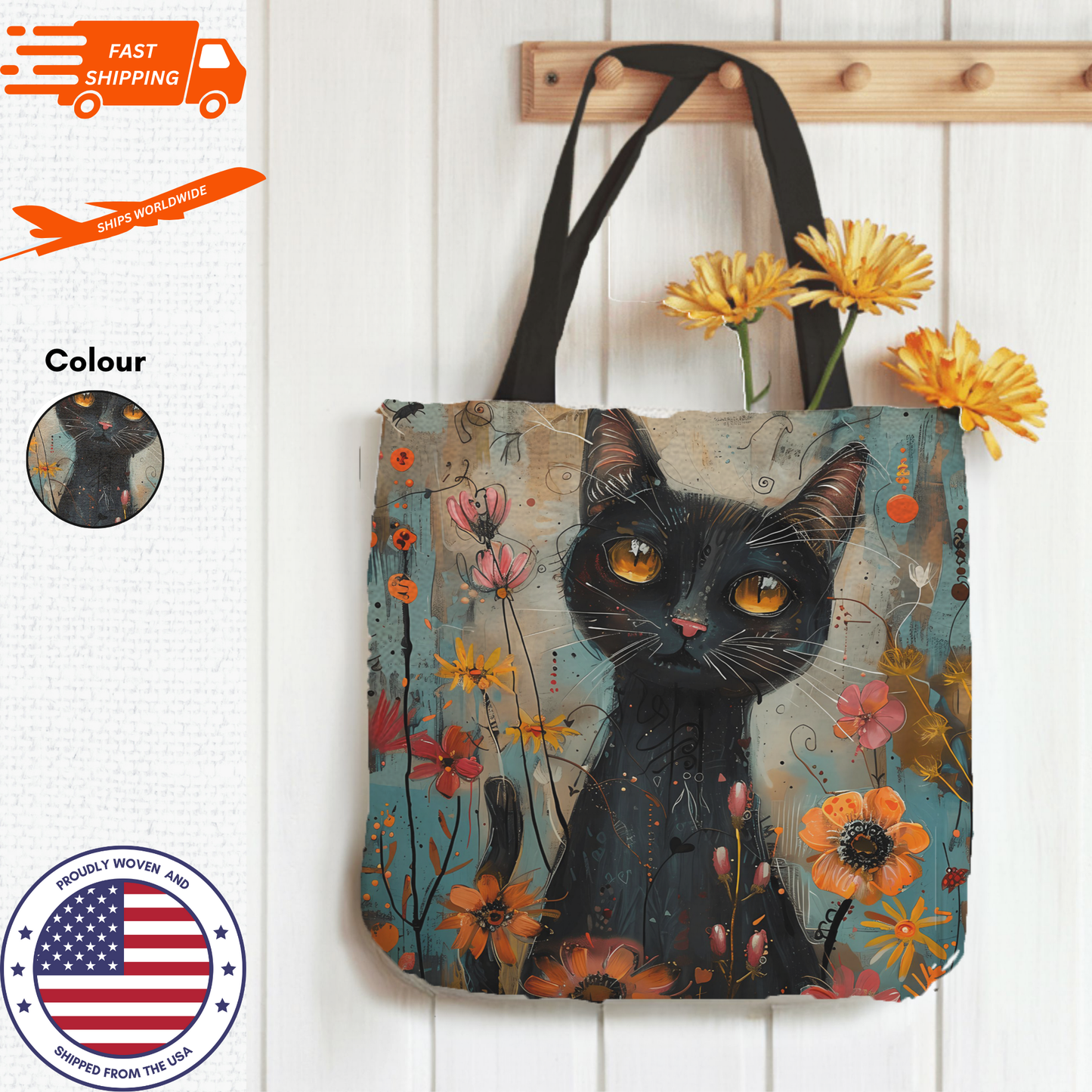 Tapestry Tote Cute Cat Bag Black Cat Hobo Bag Tapestry Shoulder Bag Jacquard Woven Tote Bag Tapestry Tote Kids Grocery Bags Art Cat Mom