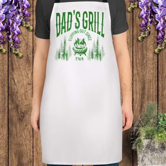 Personalized "Dad's Grill" Apron - Flipping Out Since [Year]