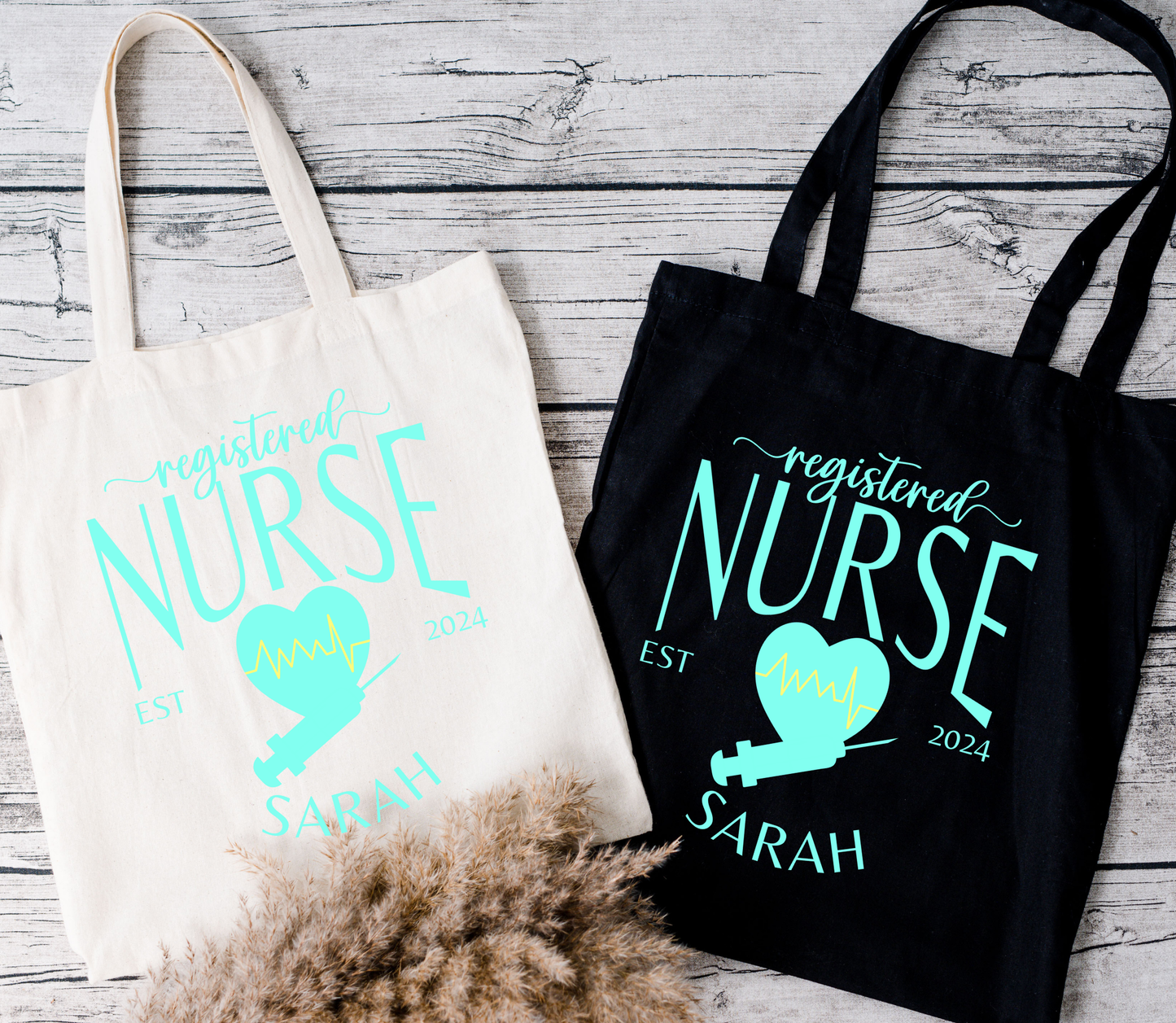 Personalized Cotton Canvas Nurse Tote Bags – Customizable with your Specialty, Nurse's Name and Year of Graduation!  Cute Canvas Tote Bag Gift for Nurse Ecofriendly Bag