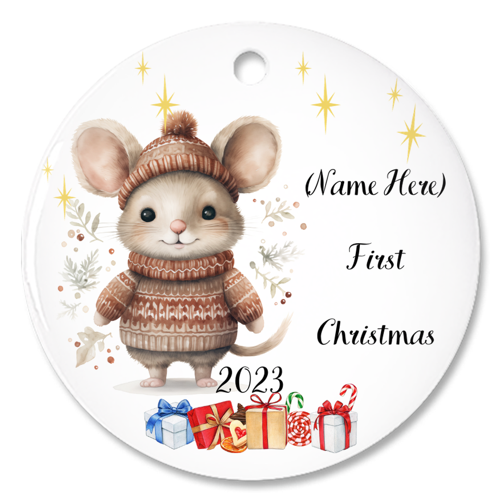 Custom Baby's 1st Christmas Porcelain Ornament:  Cherish Moments