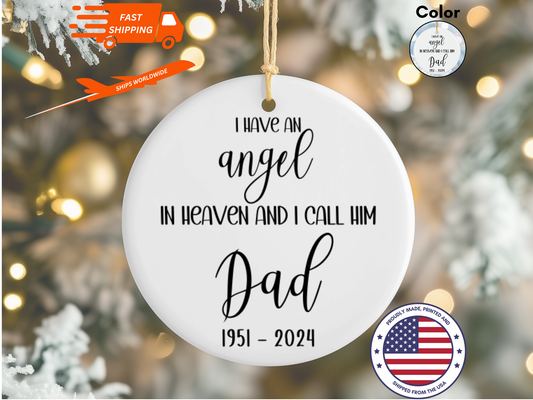 Personalized Memorial Bauble Christmas Memory, Dad Remembrance Christmas Decoration