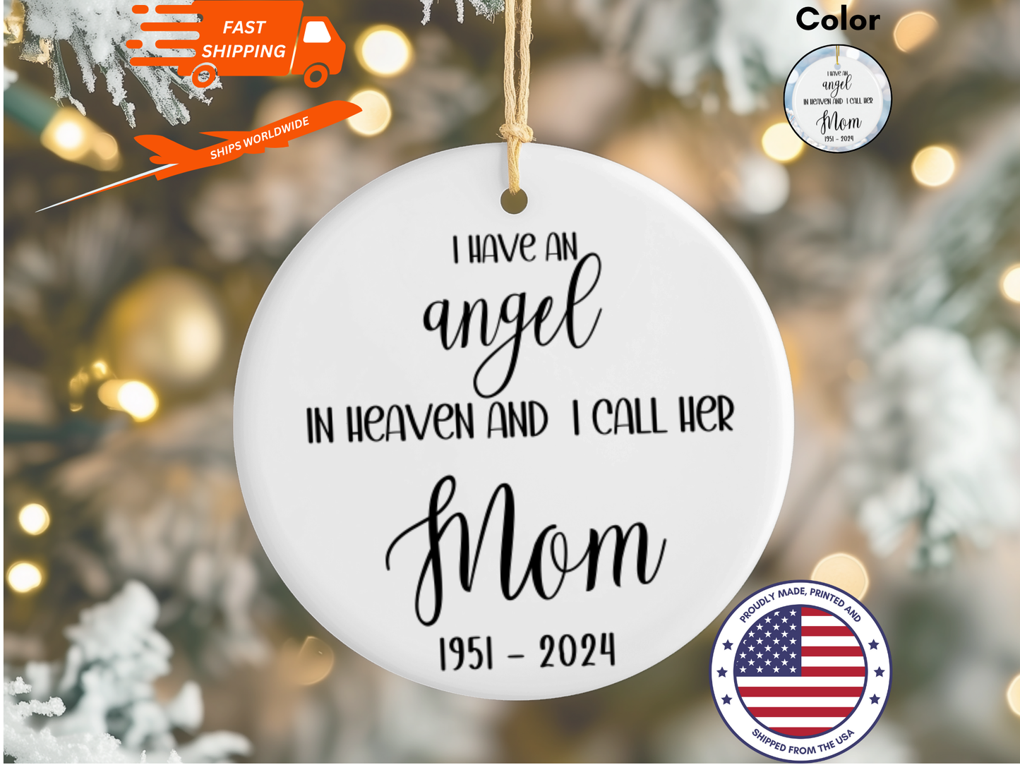 Personalized Memorial Bauble Christmas Memory, Mom Remembrance Christmas Decoration