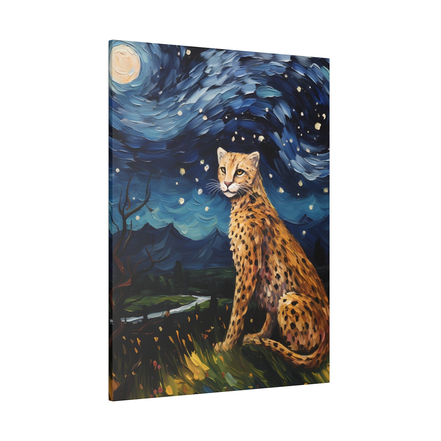 Starry Night Reimagined: Eco-Friendly Van Gogh-Style Canvas, Van Gogh Style Wall Art Starry Night Oil Painting on Stretched Canvas