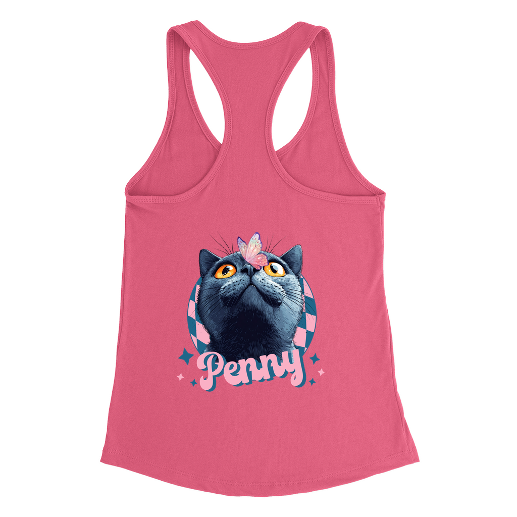 Next Level 1533 Women’s Racerback Tank Top – Whimsical Animal & Insect Portrait.