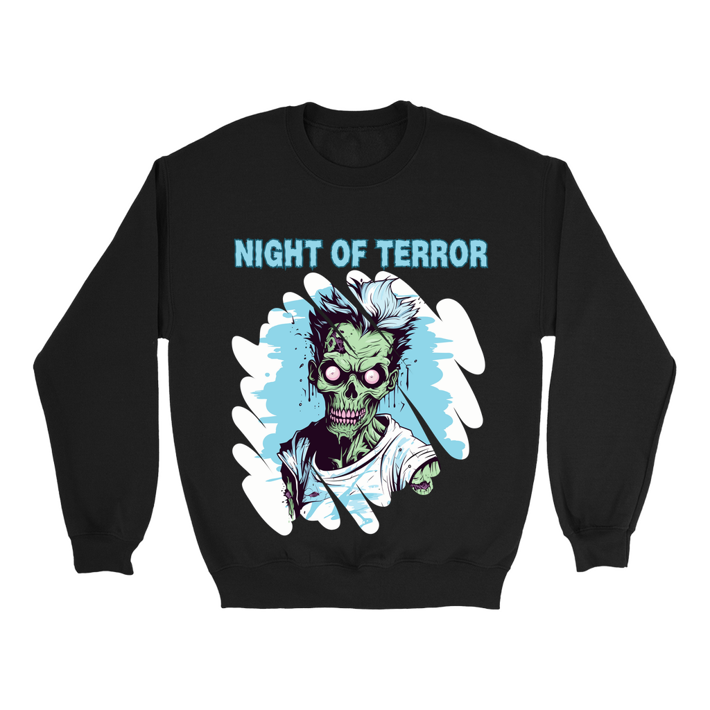 Explore our bewitching collection of Halloween sweatshirts, showcasing the mysterious allure of a zombie on the front.