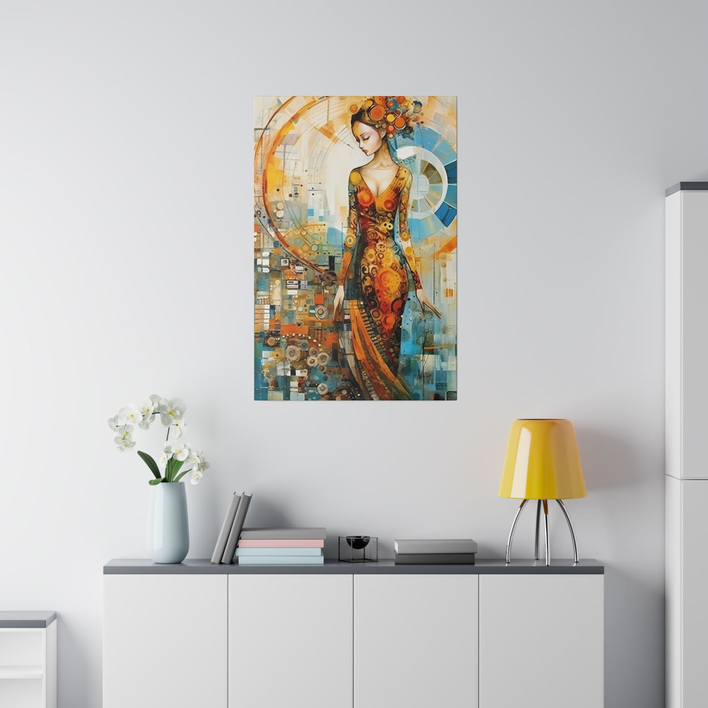 Nature's Elegance: Fibonacci Inspired Beauty - Canvas Art Celebrating Womanhood, Stretch Canvas Modern Wall Art