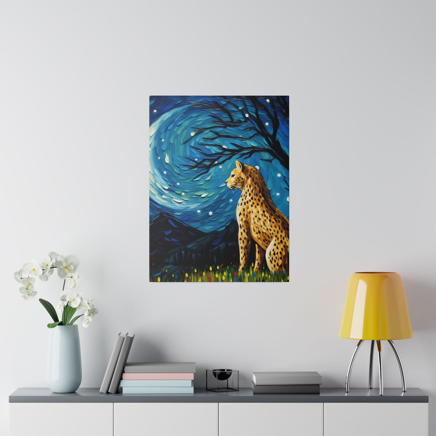 Starry Night Reimagined: Eco-Friendly Van Gogh-Style Canvas, Van Gogh Style Wall Art Starry Night Oil Painting on Stretched Canvas