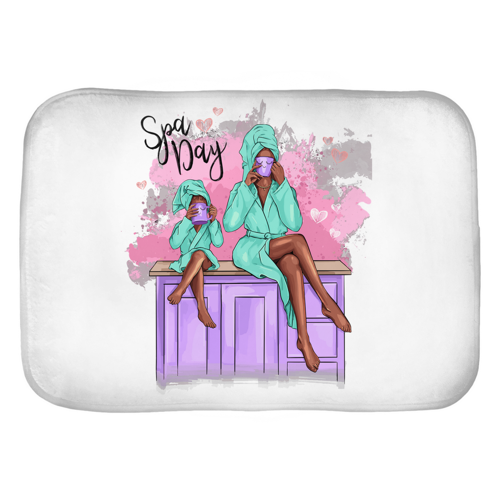 Customizable Unique Spa Day Microfiber Memory Foam Bath Mats, Mother and Daughter - Where Comfort Meets Personalization!