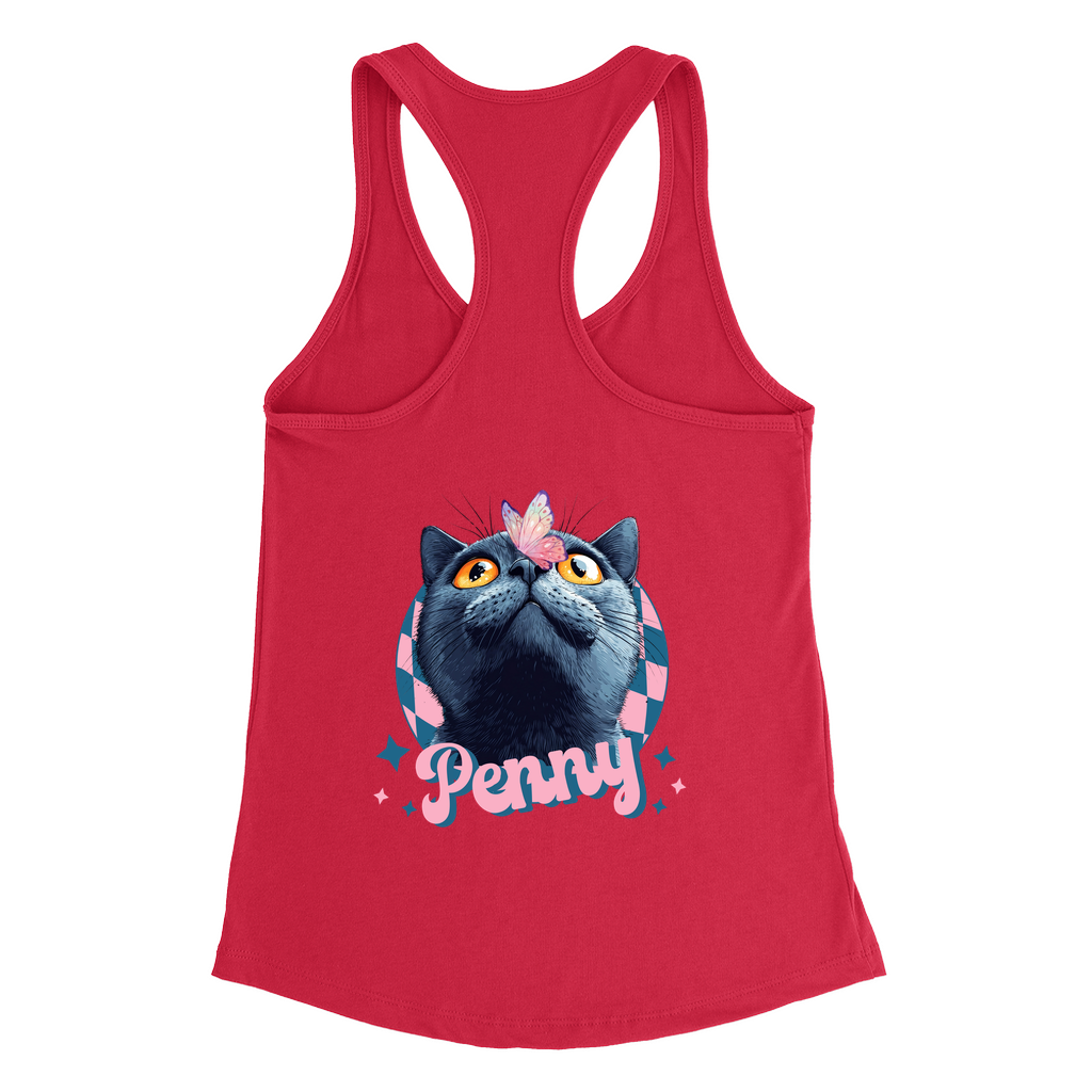 Next Level 1533 Women’s Racerback Tank Top – Whimsical Animal & Insect Portrait.