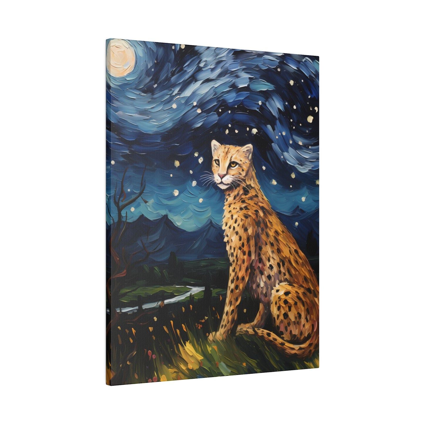 Starry Night Reimagined: Eco-Friendly Van Gogh-Style Canvas, Van Gogh Style Wall Art Starry Night Oil Painting on Stretched Canvas