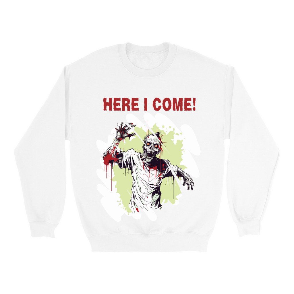 Explore our bewitching collection of Halloween sweatshirts, showcasing the mysterious allure of a zombie on the front.