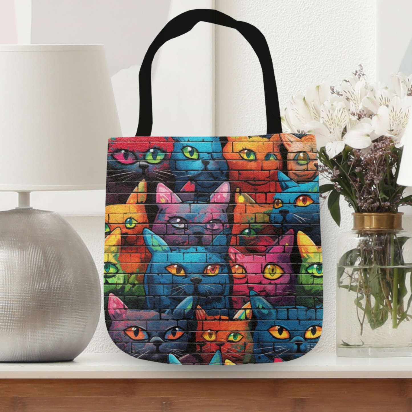 Tapestry Tote Cute Cat Bag Graffiti Cat Hobo Bag Tapestry Shoulder Bag Jacquard Woven Tote Bag Tapestry Tote Kids Grocery Bags Art Cat Mom