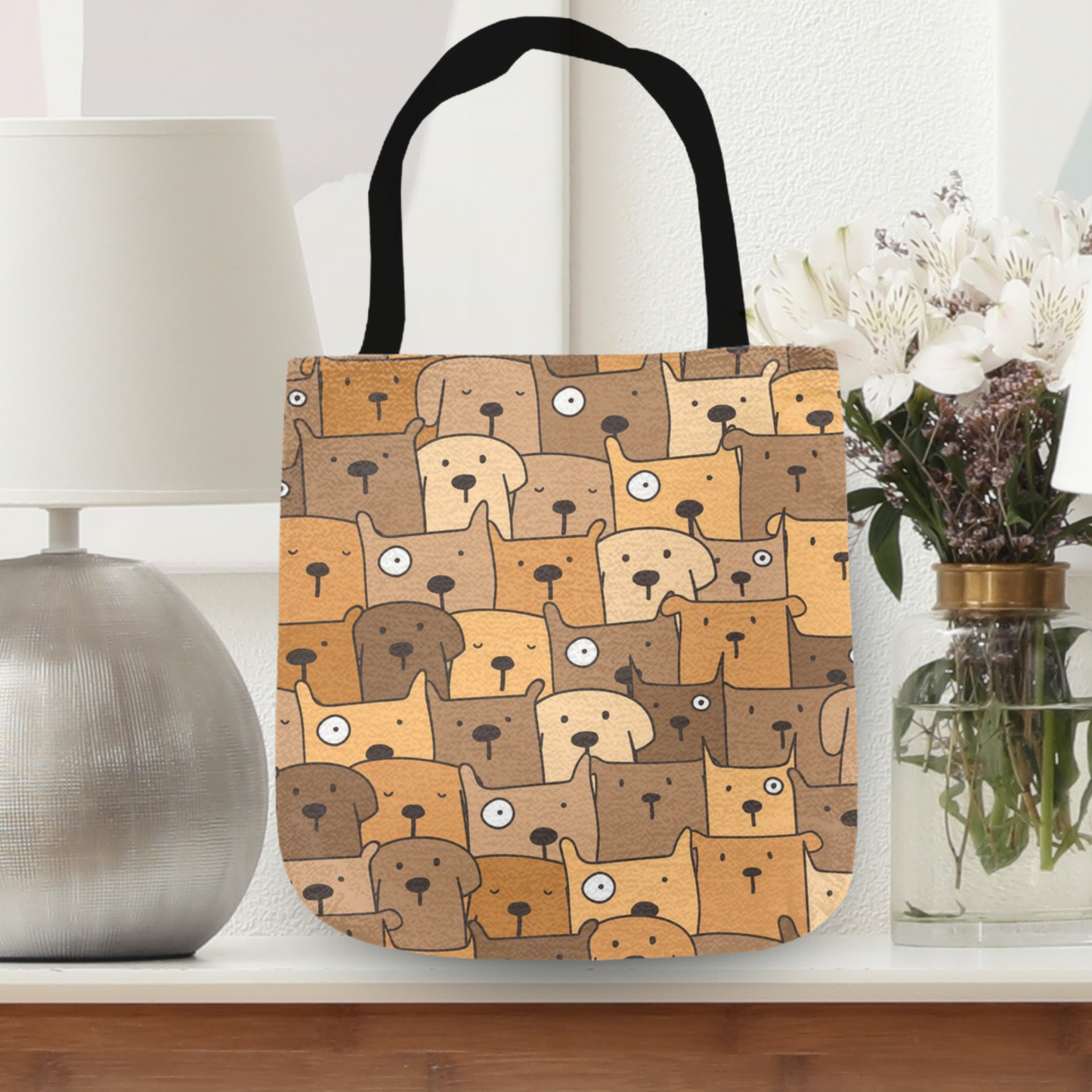 Tapestry Tote Cute Dog Bag, Tan Hobo Bag, Tapestry Shoulder Bag, Jacquard Woven Tote Bag, Tapestry Tote Kids, Grocery Bags Art, Dog Mom Totes, All Over Print Bags, Dog Lover Tote Bag