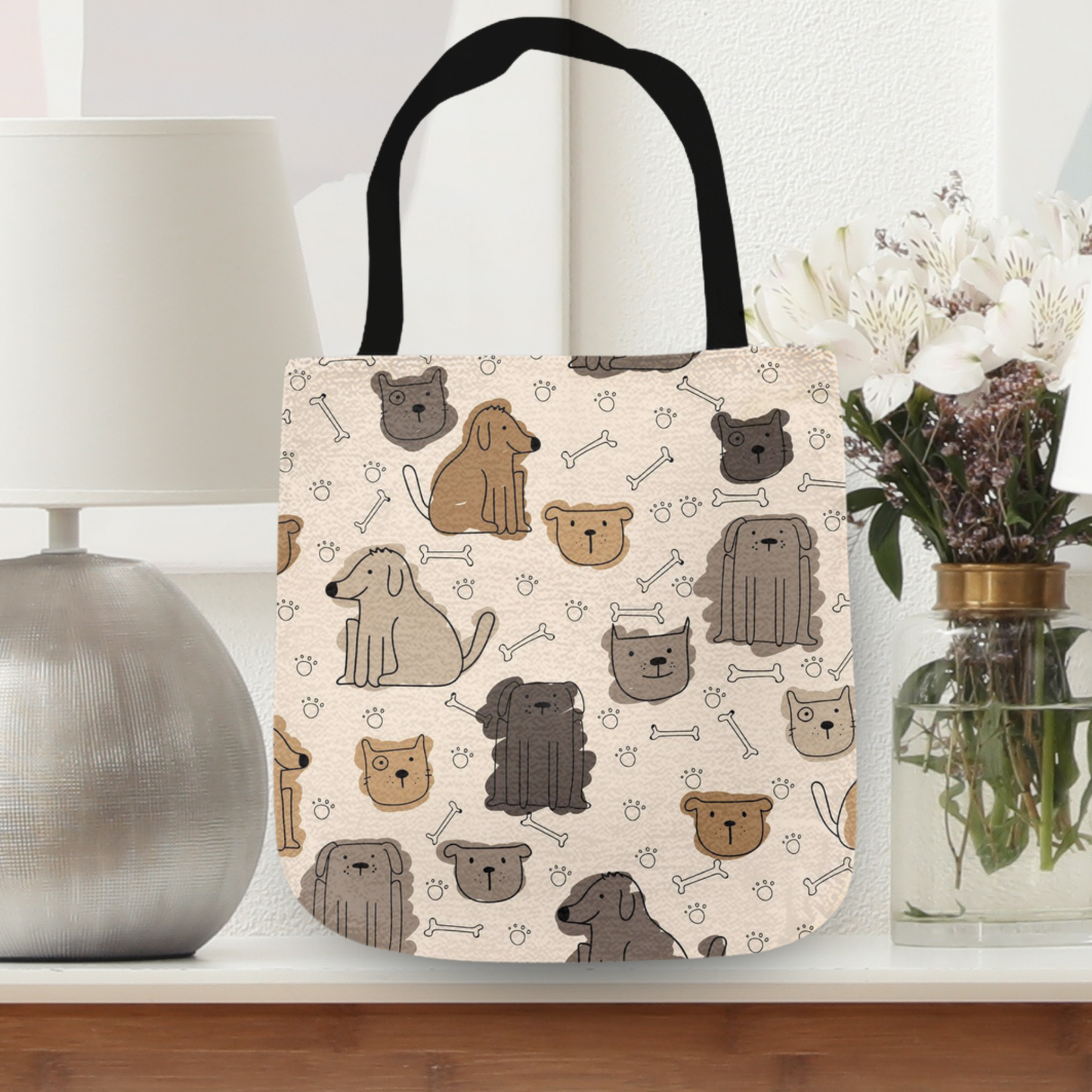 Tapestry Tote Cute Dog Bag, Beige Hobo Bag, Tapestry Shoulder Bag, Jacquard Woven Tote Bag, Tapestry Tote Kids, Grocery Bags Art, Dog Mom Totes, All Over Print Bags, Dog Lover Tote Bags