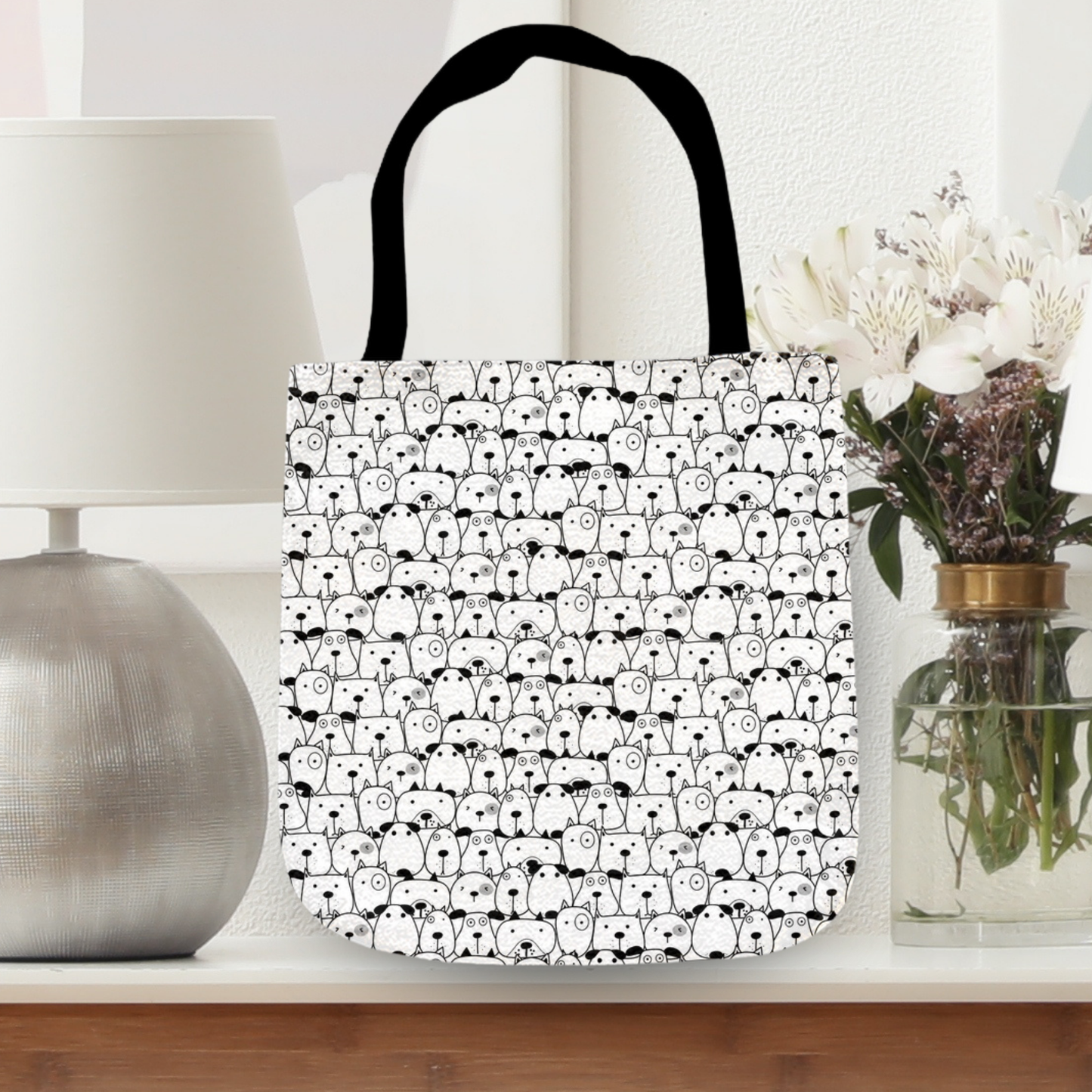 Tapestry Tote Cute Dog Bag, White Hobo Bag, Tapestry Shoulder Bag, Jacquard Woven Tote Bag, Tapestry Tote Kids, Grocery Bags Art, Dog Mom Totes, All Over Print Bags, Dog Lover Tote Bags