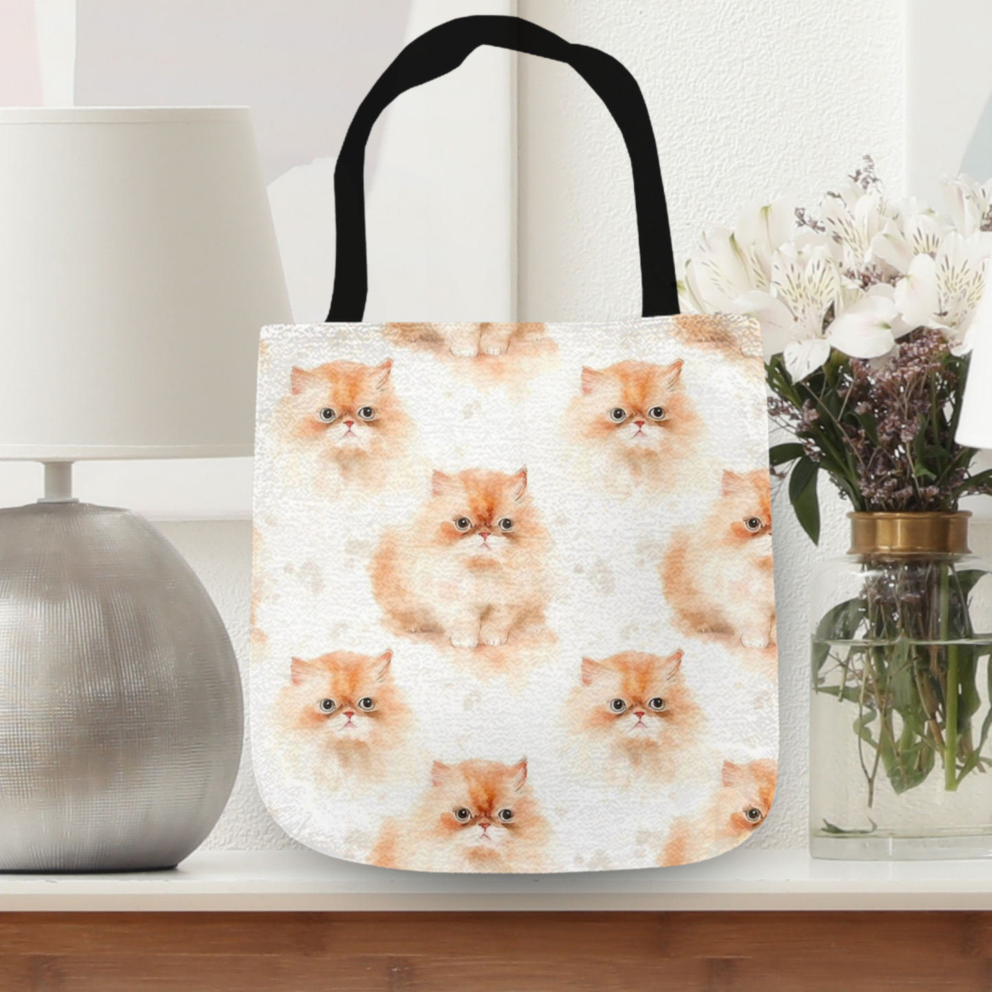 Tapestry Tote Cute Cat Bag Ginger Persian Cat Hobo Bag Tapestry Shoulder Bag Jacquard Woven Tote Bag Tapestry Tote Kids Grocery Bags Art