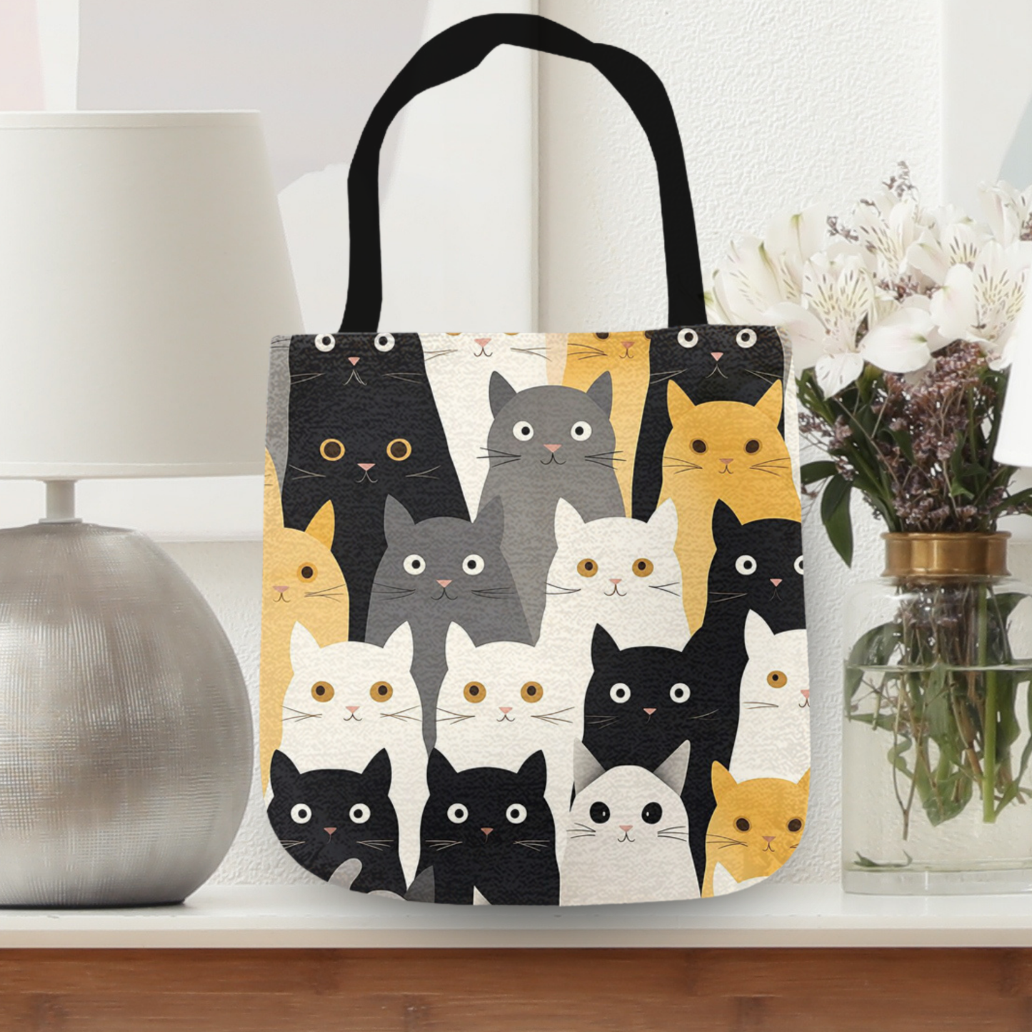 Tapestry Tote Cute Cat Bag Black Hobo Bag Tapestry Shoulder Bag Jacquard Woven Tote Bag Tapestry Tote Kids Grocery Bags Art Cat Mom Bag All Over Print Bags, Cat Lover Tote Bags