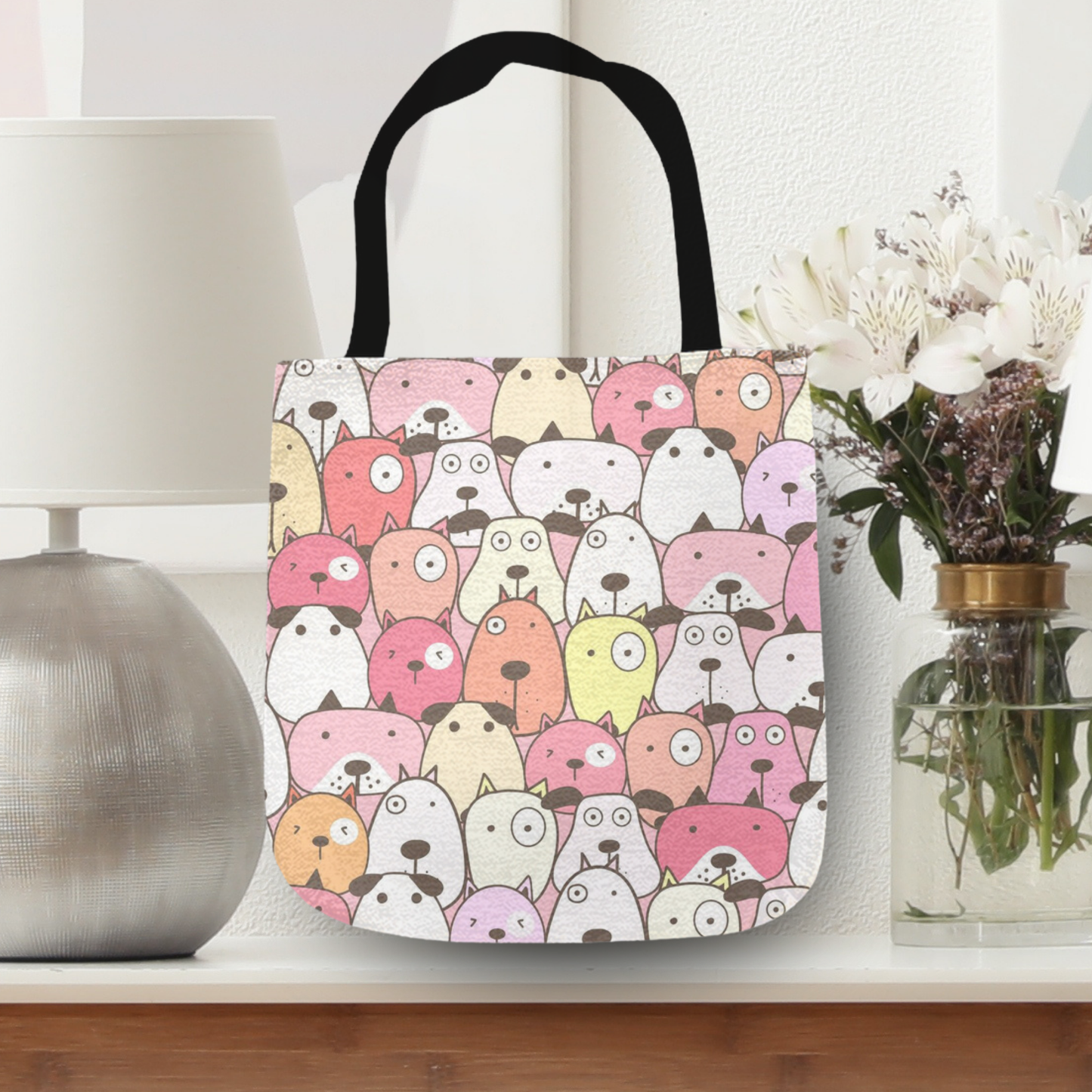 Tapestry Tote Cute Dog Bag, Pastel Hobo Bag, Tapestry Shoulder Bag, Jacquard Woven Tote Bag, Tapestry Tote Kids, Grocery Bags Art, Dog Mom Totes, All Over Print Bags, Dog Lover Tote Bags