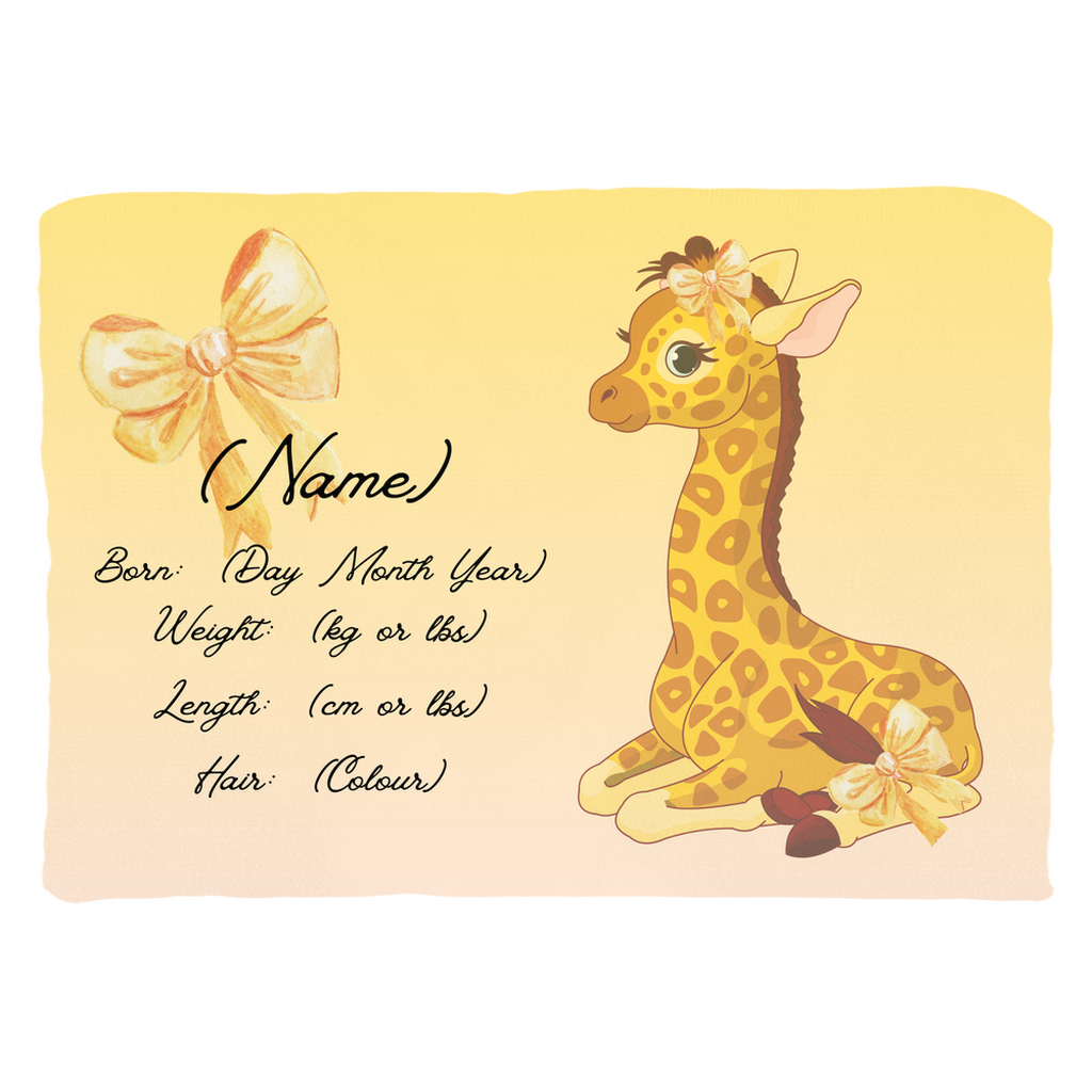 Personalised plush faux suede Giraffe Throw Cushion, a cherished keepsake for life's precious moments!