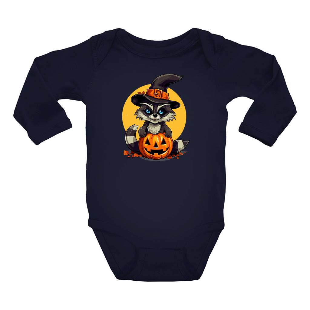 Infant Halloween Raccoon Long Sleeve Onesie