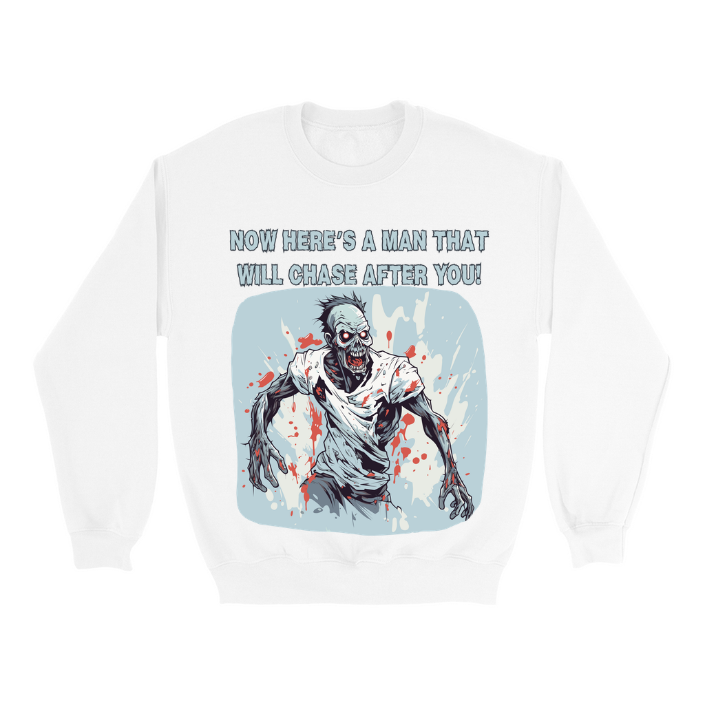 Explore our bewitching collection of Halloween sweatshirts, showcasing the mysterious allure of a zombie on the front.