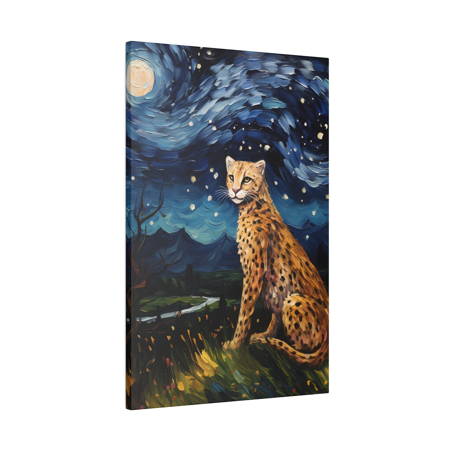 Starry Night Reimagined: Eco-Friendly Van Gogh-Style Canvas, Van Gogh Style Wall Art Starry Night Oil Painting on Stretched Canvas