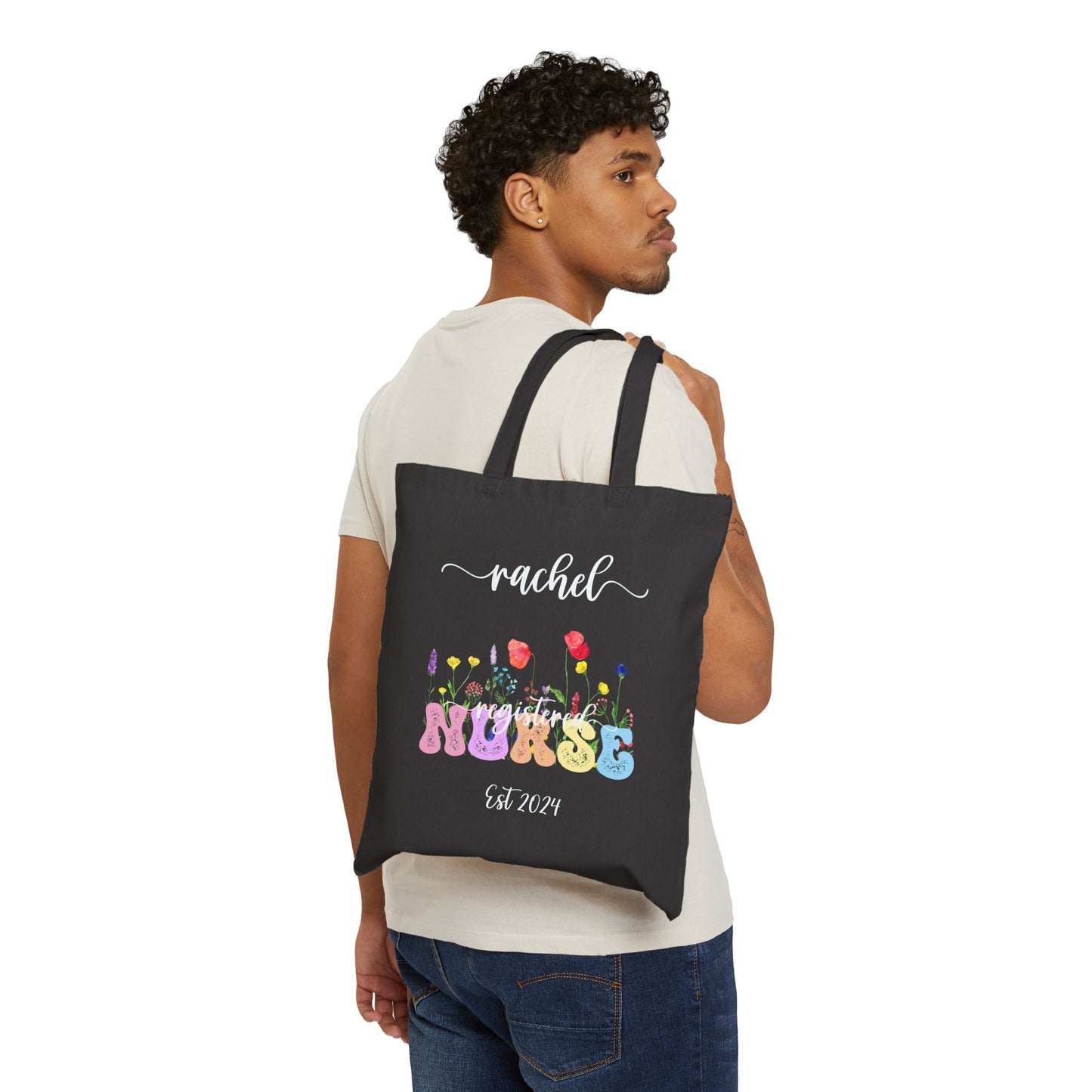 Personalized, Customized, Cotton Canvas Nurse Tote Bags - Customizable with your Speciality, Stylish and durable, Gift for Medical Profession