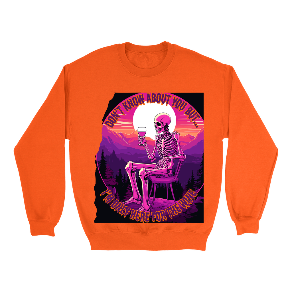 Explore our bewitching collection of Halloween sweatshirts, showcasing the mysterious allure of a drinking skeleton on the front.