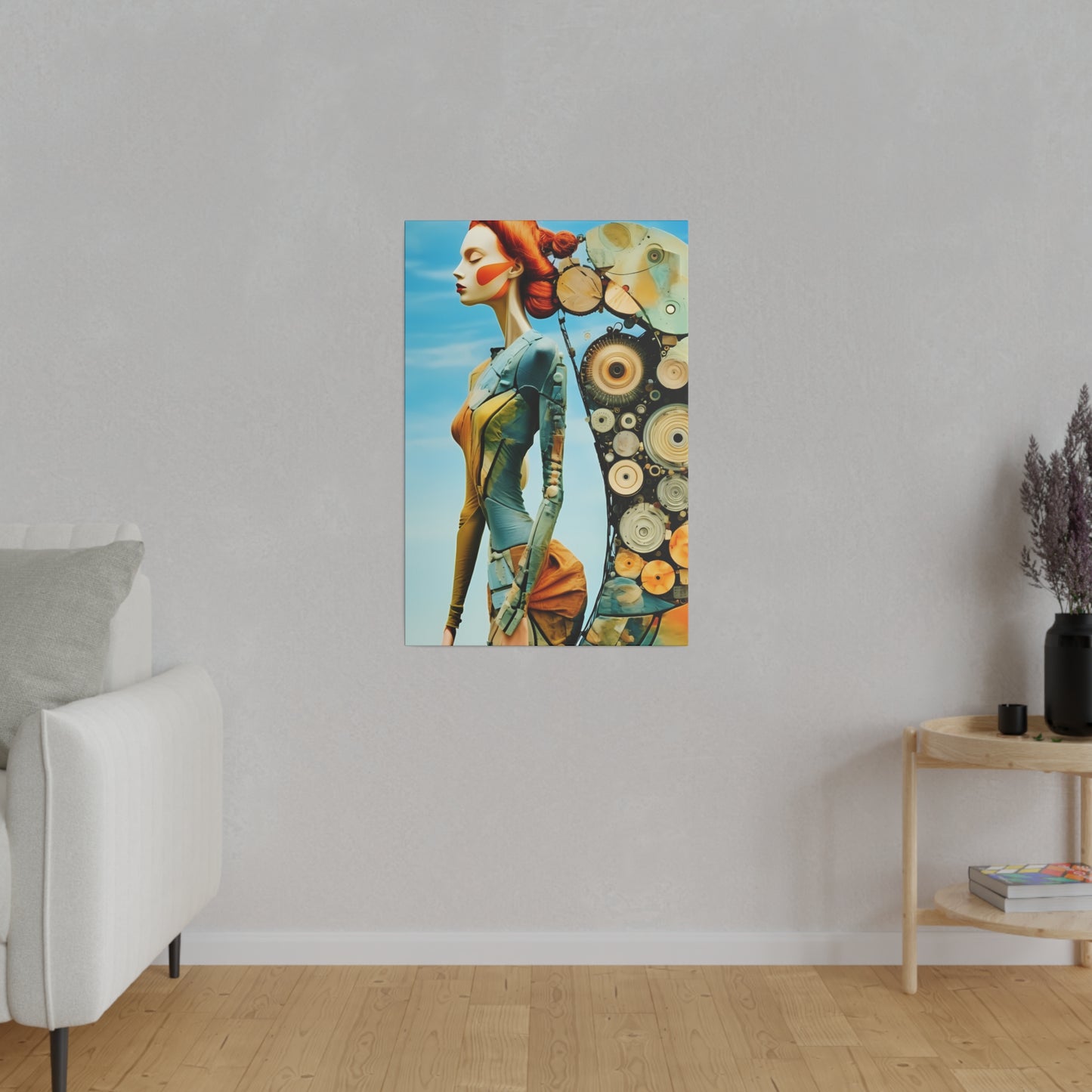 Nature's Elegance: Fibonacci Inspired Beauty - Canvas Art Celebrating Womanhood, Stretch Canvas Modern Wall Art