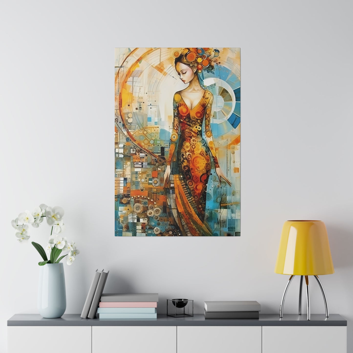 Nature's Elegance: Fibonacci Inspired Beauty - Canvas Art Celebrating Womanhood, Stretch Canvas Modern Wall Art