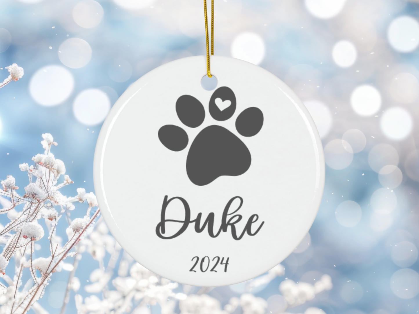 Personalized Pet Memorial Ornament, Sympathy Gift For Loss Of Dog or Cat, Remembrance Gift Pet Loss, Pawprint Pet Keepsake Bauble