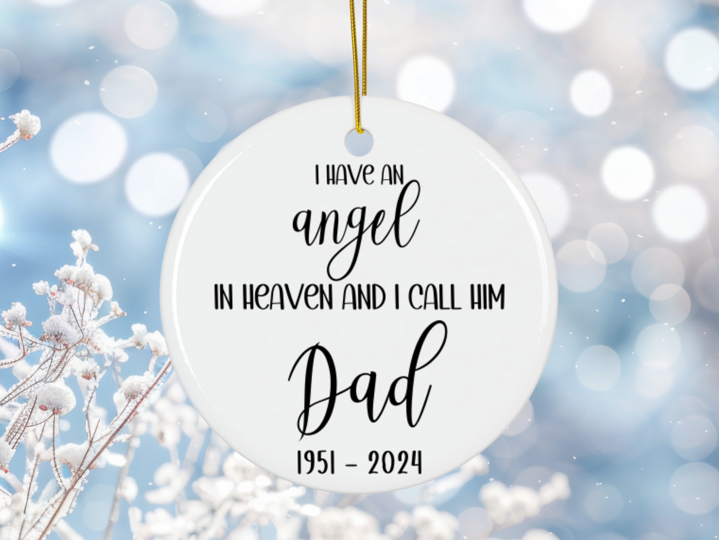 Personalized Memorial Bauble Christmas Memory, Dad Remembrance Christmas Decoration