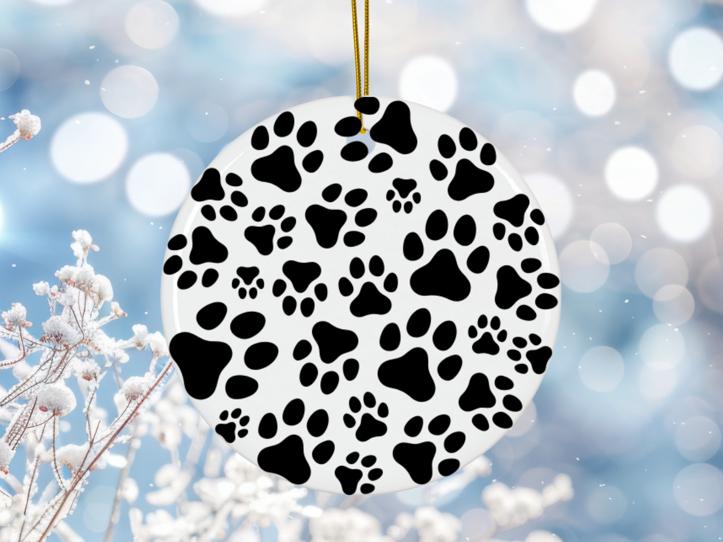 Personalized Pet Memorial Ornament, Gift For Loss Of Pet, Christmas Sympathy Gift For Loss Of Pet Pawprint Pet Keepsake