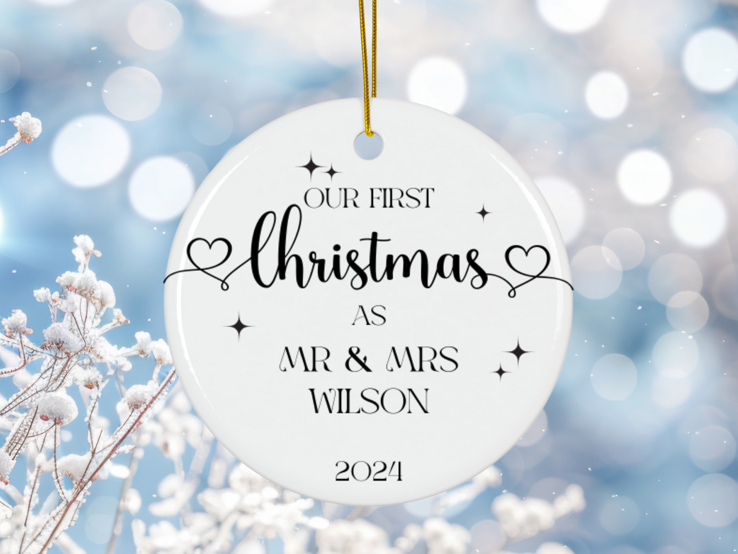 Personalized First Christmas as Mr & Mrs Ornament, Personalised Wedding Ornament, Mr & Mr, Mrs and Mrs Christmas Ornament, Couples Gift