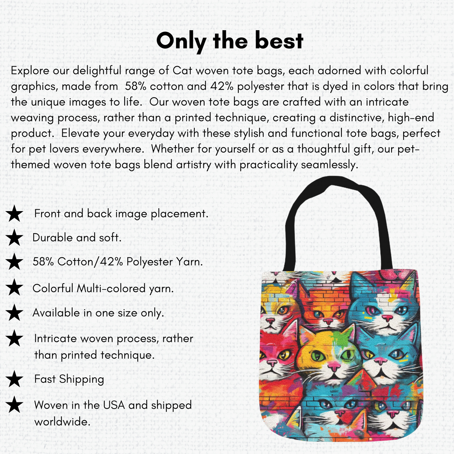 Tapestry Tote Cute Cat Bag Graffiti Hobo Bag Tapestry Shoulder Bag Jacquard Woven Tote Bag Tapestry Tote Kids Grocery Bags Art Cat Mom Bag