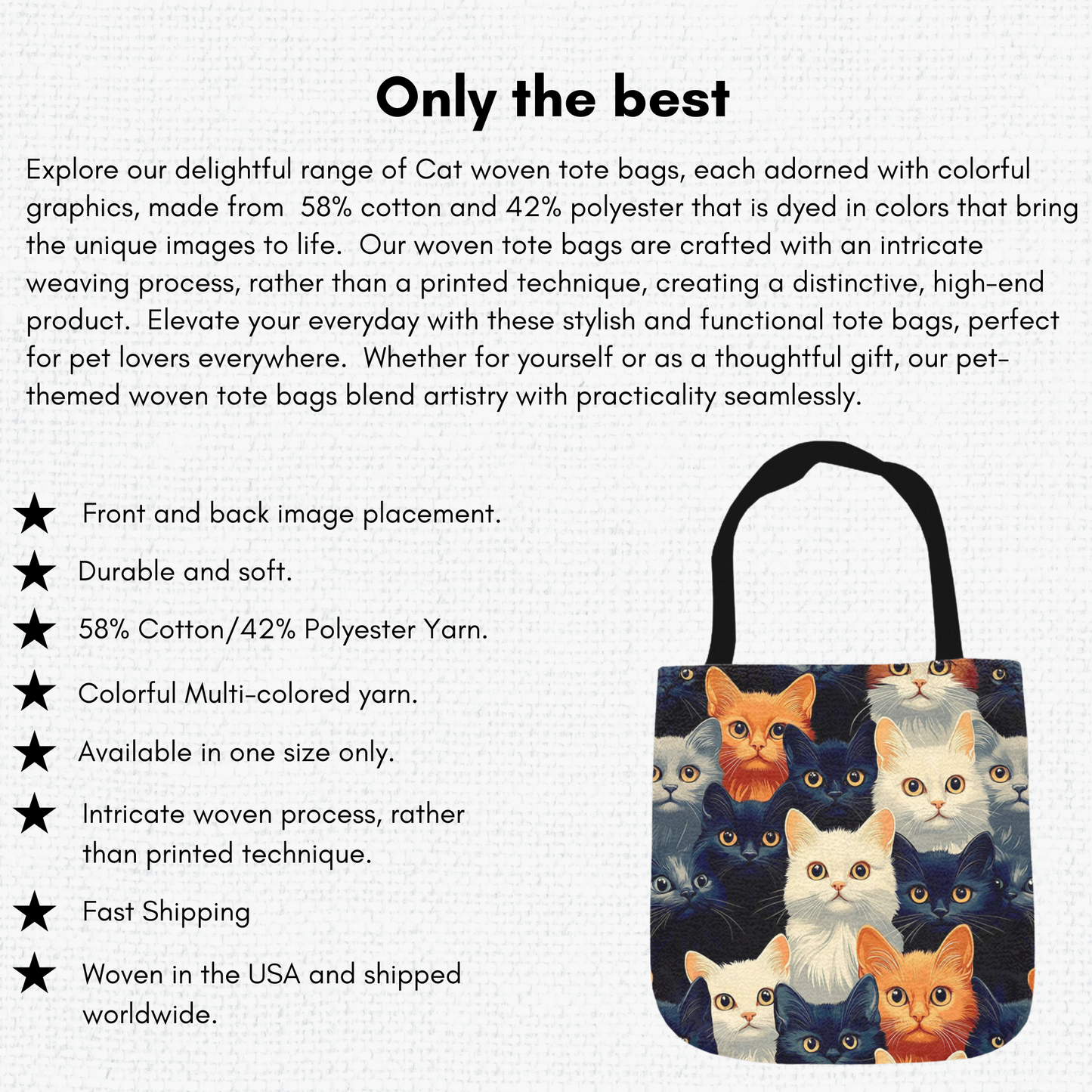 Tapestry Tote Cute Cat Bag Cats Hobo Bag Tapestry Shoulder Bag Jacquard Woven Tote Bag Tapestry Tote Kids Grocery Bags Art Cat Mom (Copy)