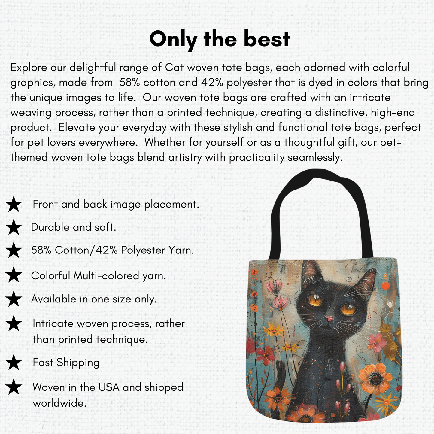 Tapestry Tote Cute Cat Bag Black Cat Hobo Bag Tapestry Shoulder Bag Jacquard Woven Tote Bag Tapestry Tote Kids Grocery Bags Art Cat Mom