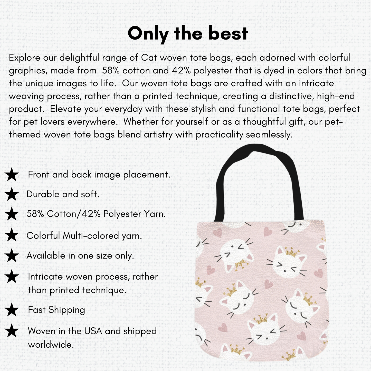 Tapestry Tote Cute Cat Bag Pink Hobo Bag Tapestry Shoulder Bag Jacquard Woven Tote Bag Tapestry Tote Kids Grocery Bags Art Cat Mom Totes All Over Print Bags Cat Lover Tote Bags Gobelin Tapestry Shoulder Bag Woven Tote Bag Cat Lover Gift for Mom