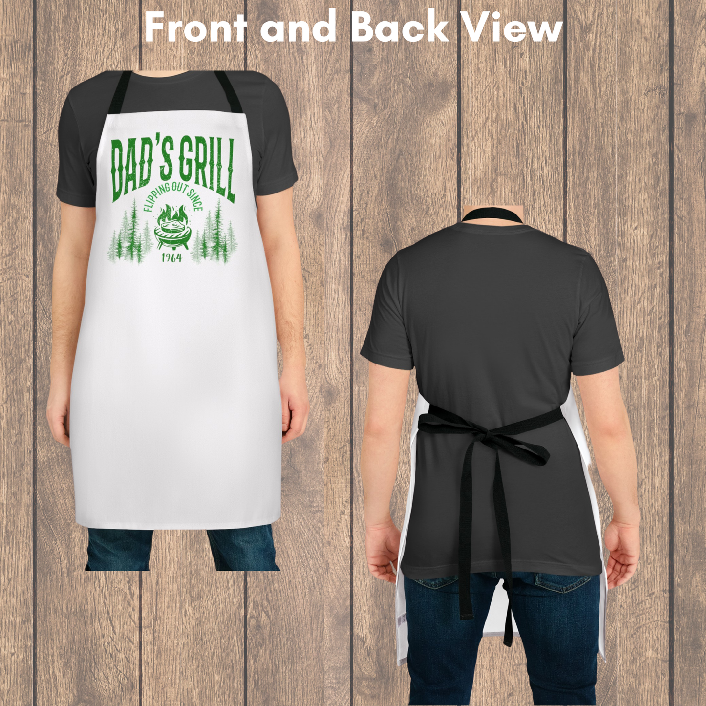 Personalized "Dad's Grill" Apron - Flipping Out Since [Year]