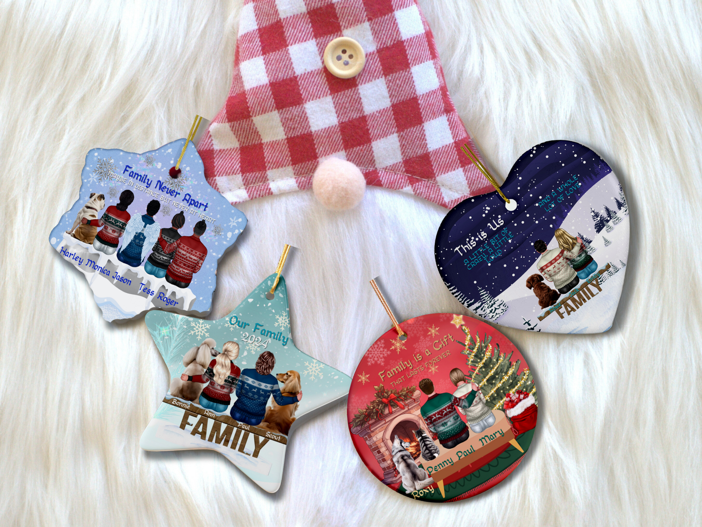 Personalized and Customized Christmas Porcelain Ornaments