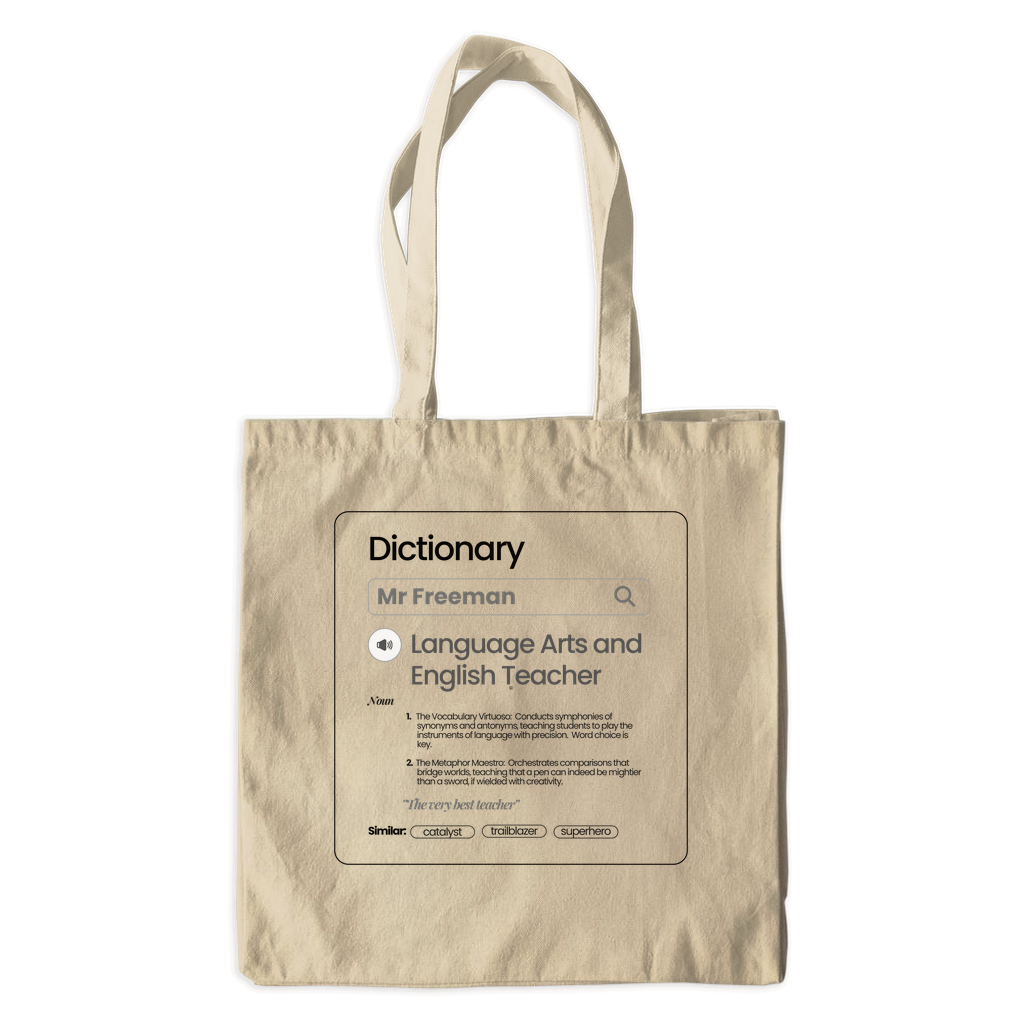 Chic & Witty:  Personalized Teacher Tribute Canvas Tote Bags – “Language Arts and English Teacher”